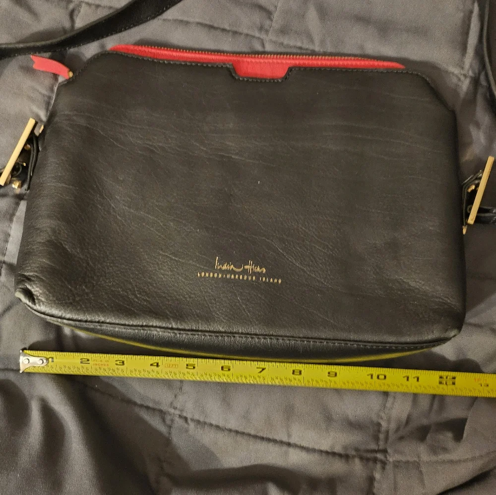 India Hicks London Harbour‎ Island Black Leather Crossbody Shoulder Purse